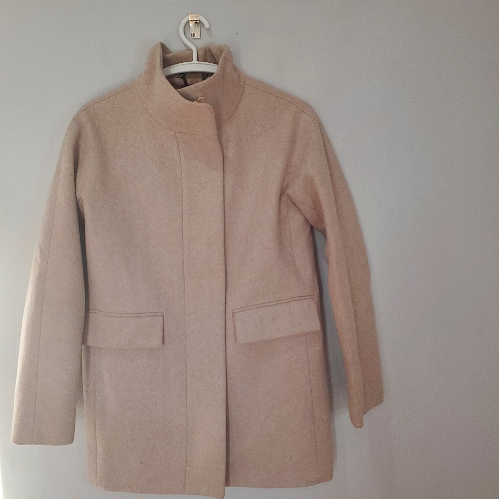 J. Crew Wool Blend Tan City Coat Size 2 Academia Style - Picture 1 of 15